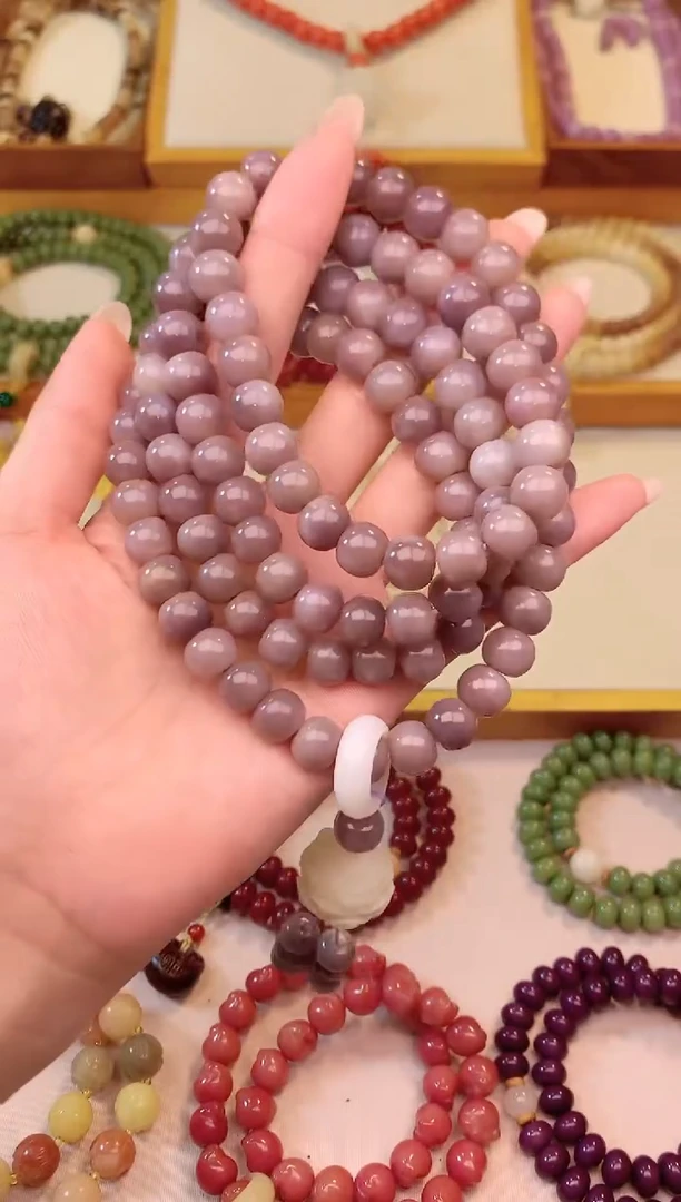 手串白玉菩提烟紫108