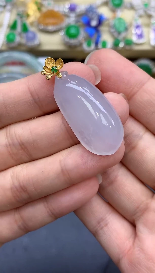 颈饰18K金镶嵌翡翠377-中国好珍宝