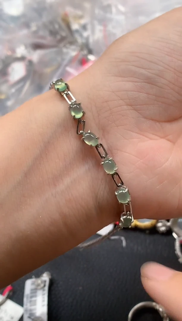 银S925镶嵌戒指翡翠天然A货缅甸翡翠