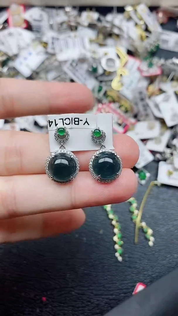 银S925镶嵌戒指翡翠1