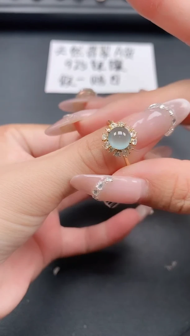 银S925镶嵌戒指翡翠1111111