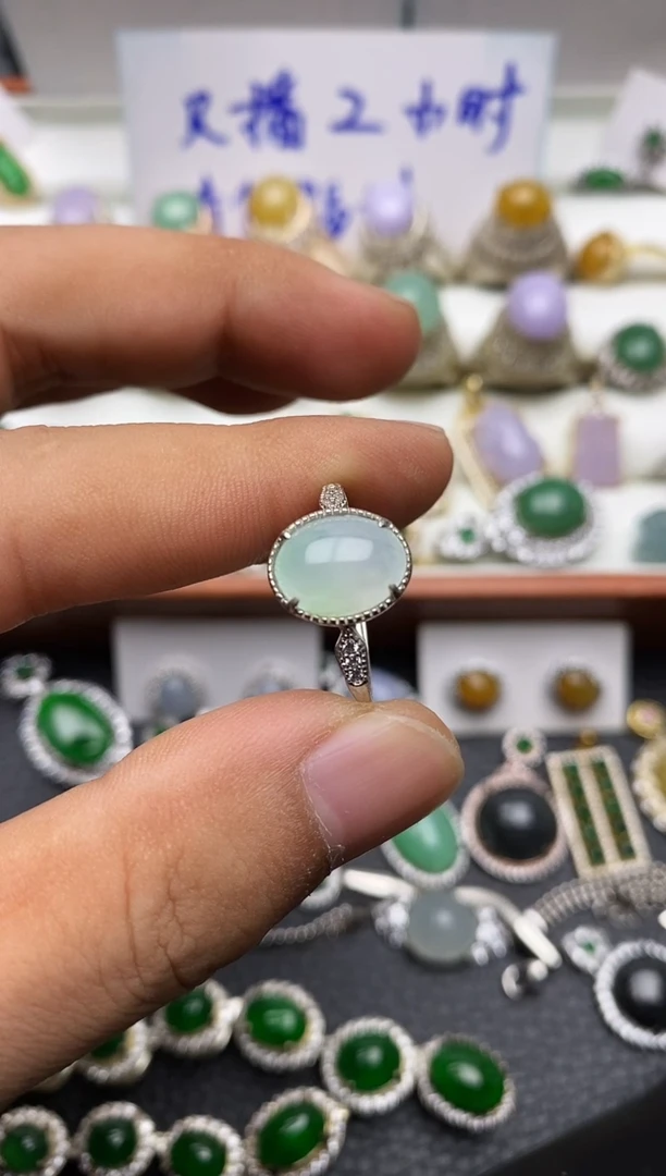 银S925镶嵌戒指翡翠福利0010