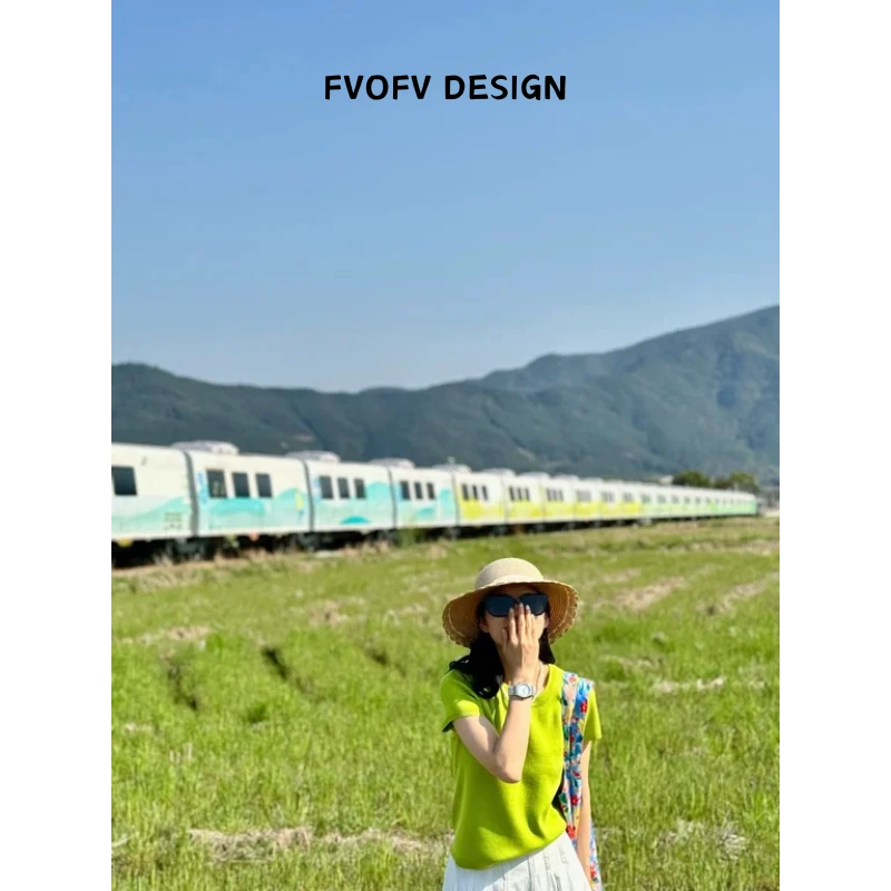 FVOFV【兰精天丝】夏天凉感手缝蝴蝶结细针短袖MYL0007