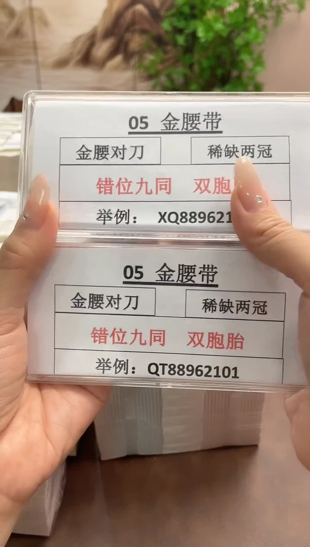 M，05早期金腰带 双胞胎 错位九同百连号对刀