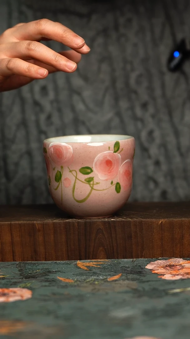 杯釉下彩手工手绘同款陶器