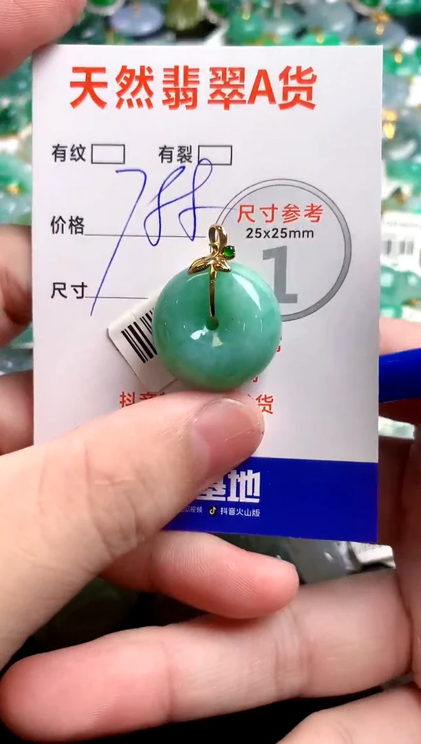 翡翠18K金镶嵌颈饰0851974591