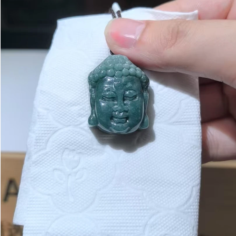 翡翠A货精美佛头QJSX00002