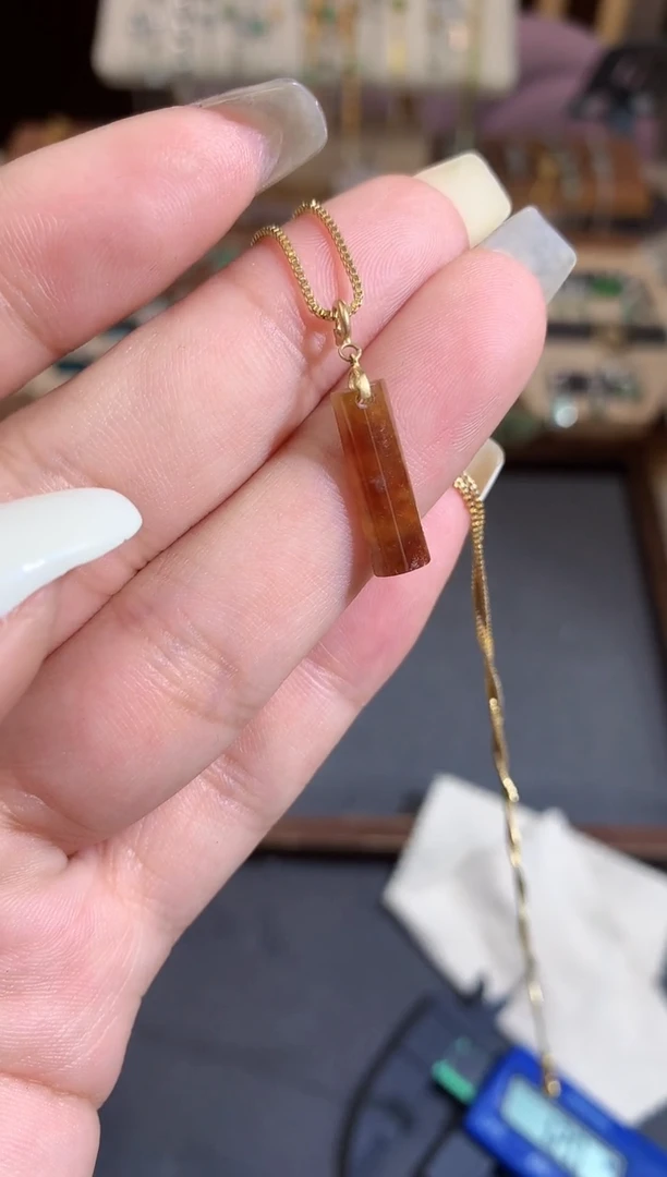 翡翠18K金镶嵌吊坠(不含链)吊坠