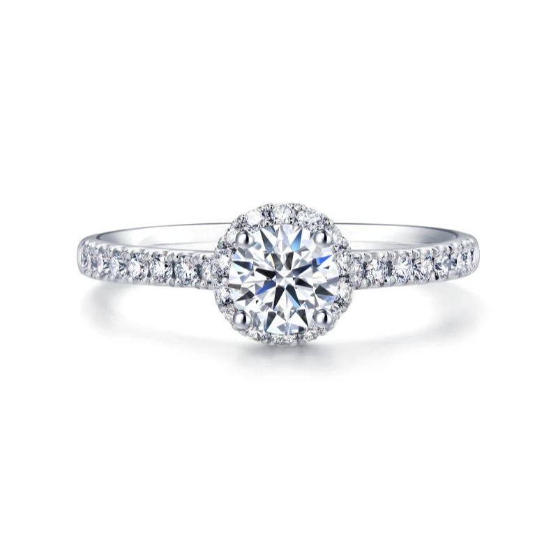 18K金100分镶口交叉四爪镶嵌戒指空托 钻石海洋定制DZSS-87575R