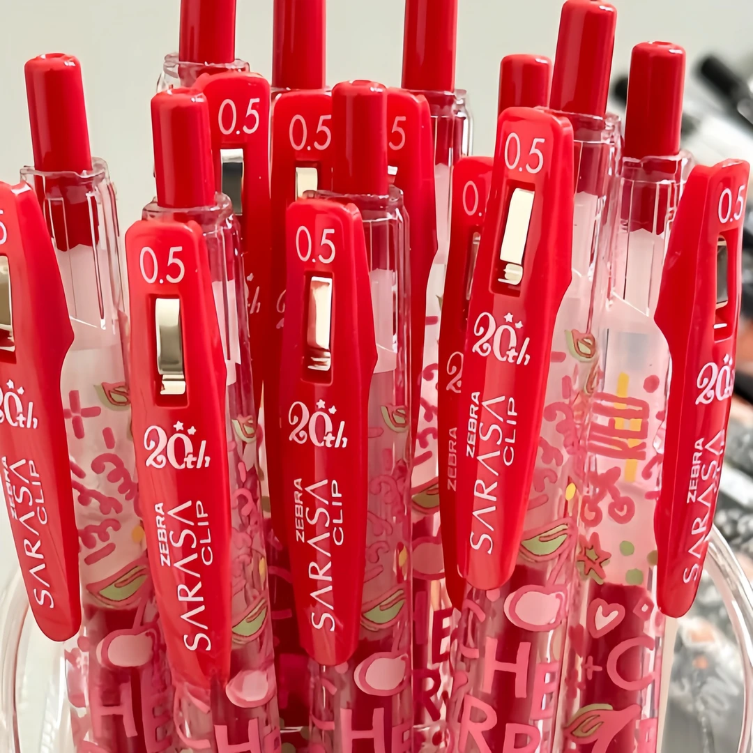 新品zebra斑马20周年纪念款限定sarasa中性笔樱桃学生高考毕业季