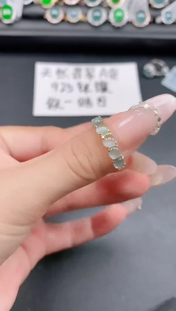银S925镶嵌戒指翡翠1111111