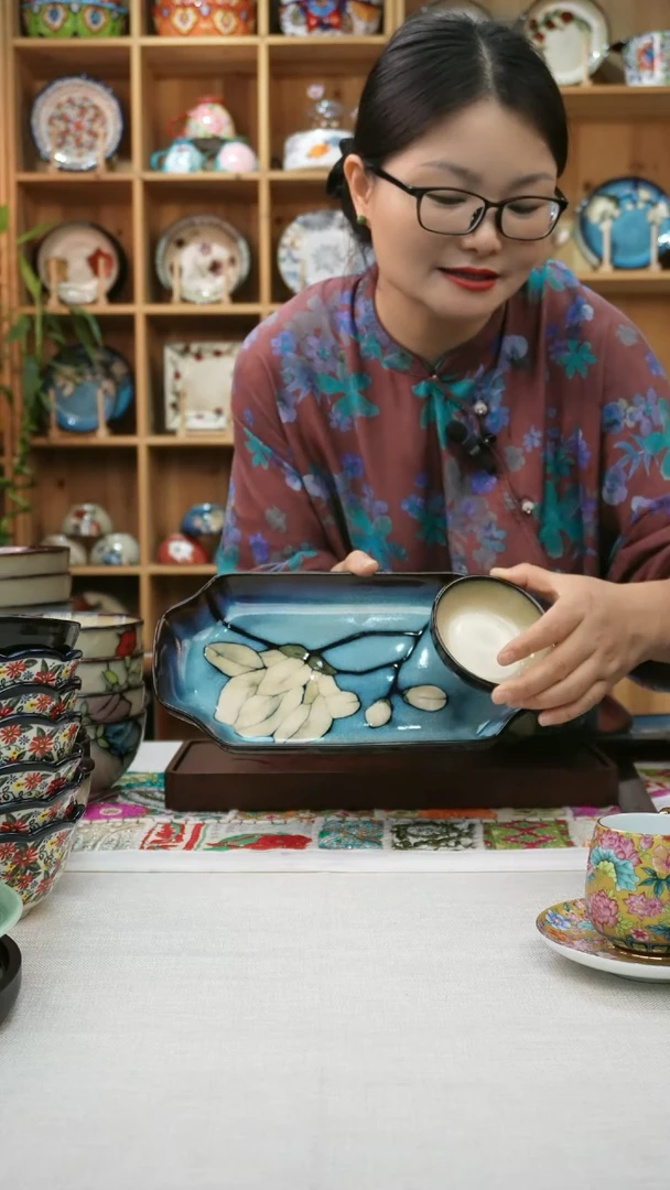 瓷片小可高温陶瓷餐具一只鱼盘