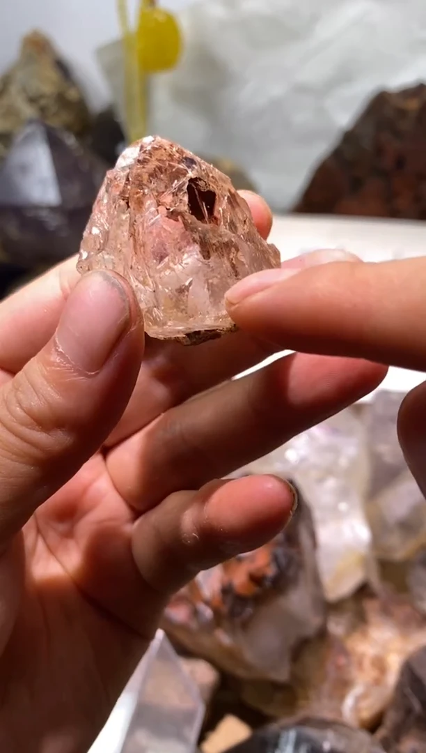 水晶珠宝半成品未镶嵌51号红泥骸骨+晶中晶+神鸟资料库印记