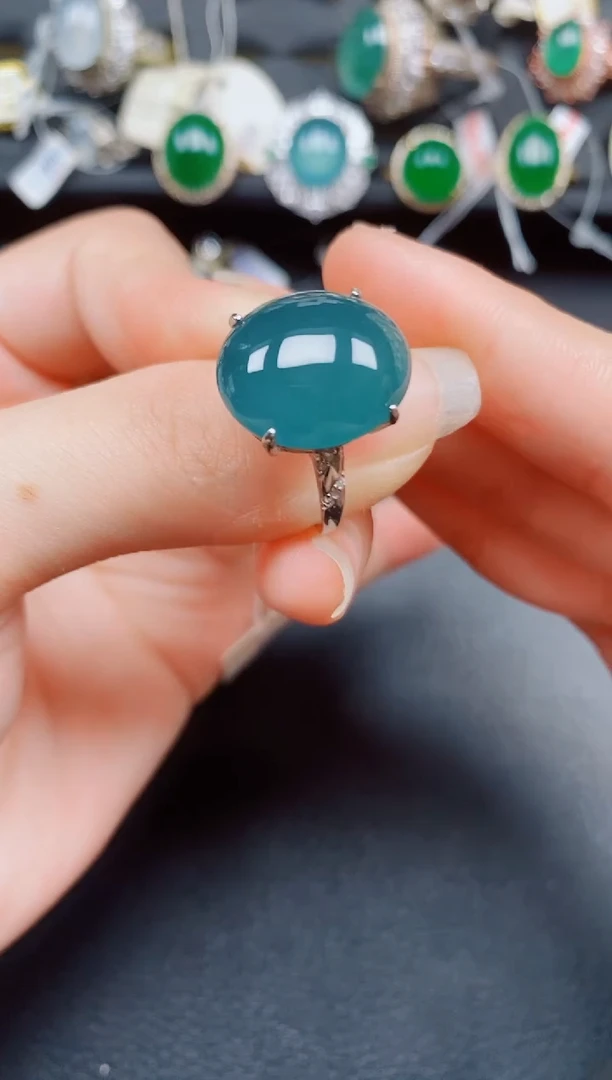 银S925镶嵌戒指翡翠翡翠