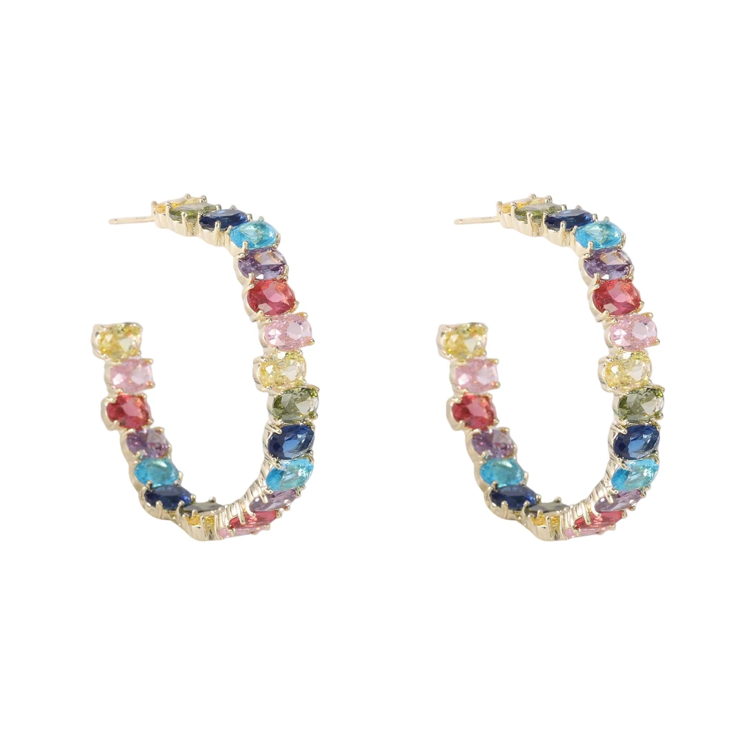 镀k金 925银针【虹彩绮梦】彩色轻奢个性耳环 2081