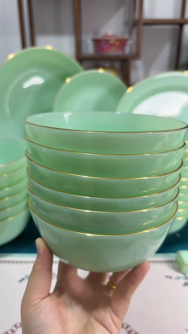 瓷5.5英寸玉瓷碗6个口径13.8厘米