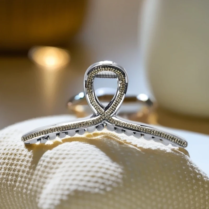 【四指发量】韩系K9水晶大号13cm抓夹F8004气质时尚简约百搭法式