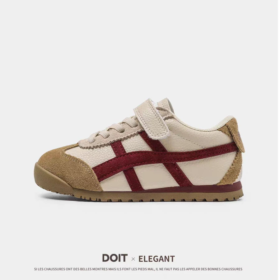 2025秋冬酒红色儿童板鞋支撑透气童鞋吸汗马丁靴小白鞋百搭帆布鞋