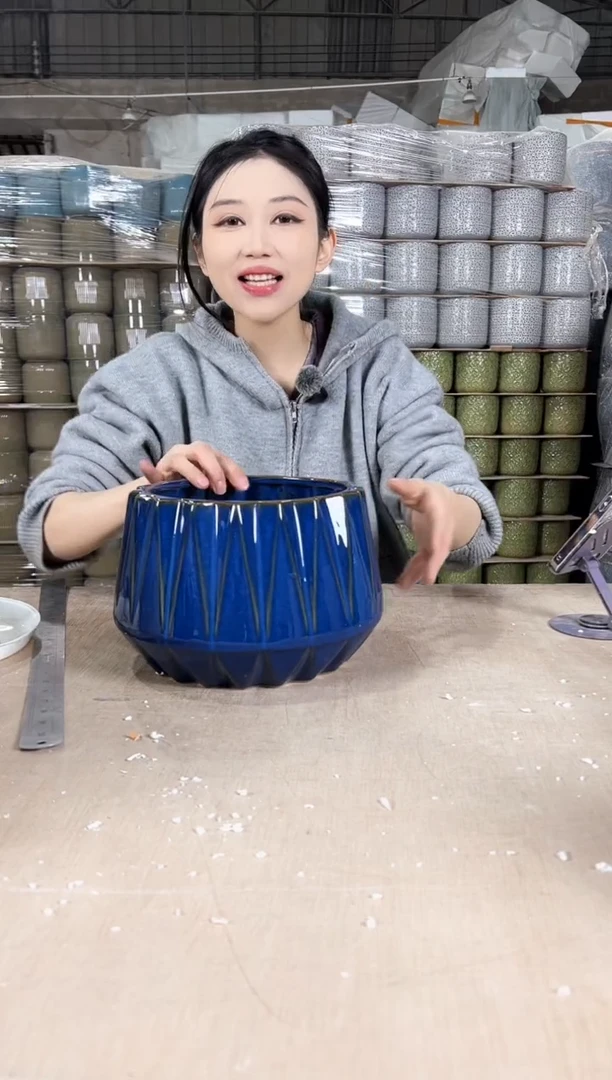 【闪购商品】陶瓷南瓜蓝花釉大号20x16