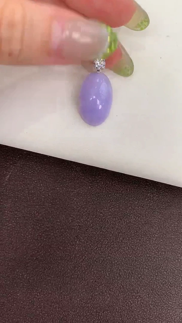 颈饰18K金镶嵌翡翠天然缅甸a货翡翠