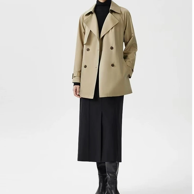 绑带女宽松型厚款风衣双排扣小个子显瘦休闲春秋百搭时尚韩版5239