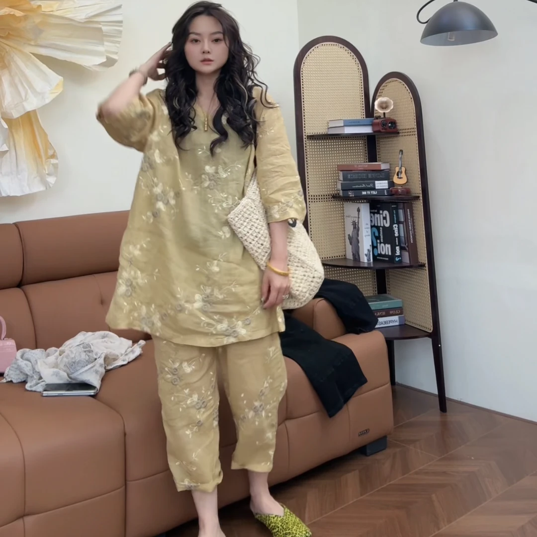 museguhui/木色古汇8010#国风时尚套装宝藏衣橱上新复古宽松提花