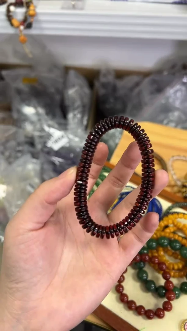 【闪购商品】血珀颈饰未镶嵌血翳珀精工药片珠手链[0314]