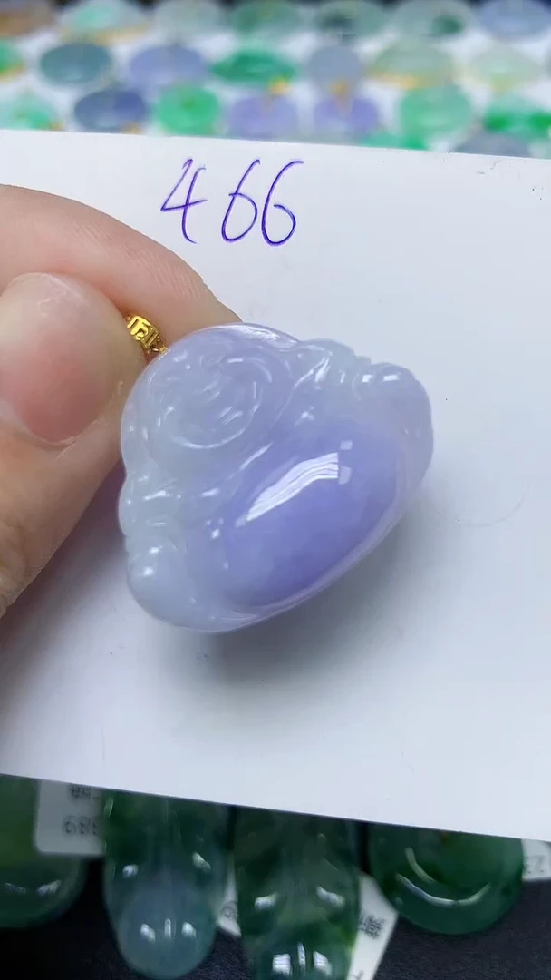 翡翠18K金镶嵌颈饰 天然缅甸翡翠A货