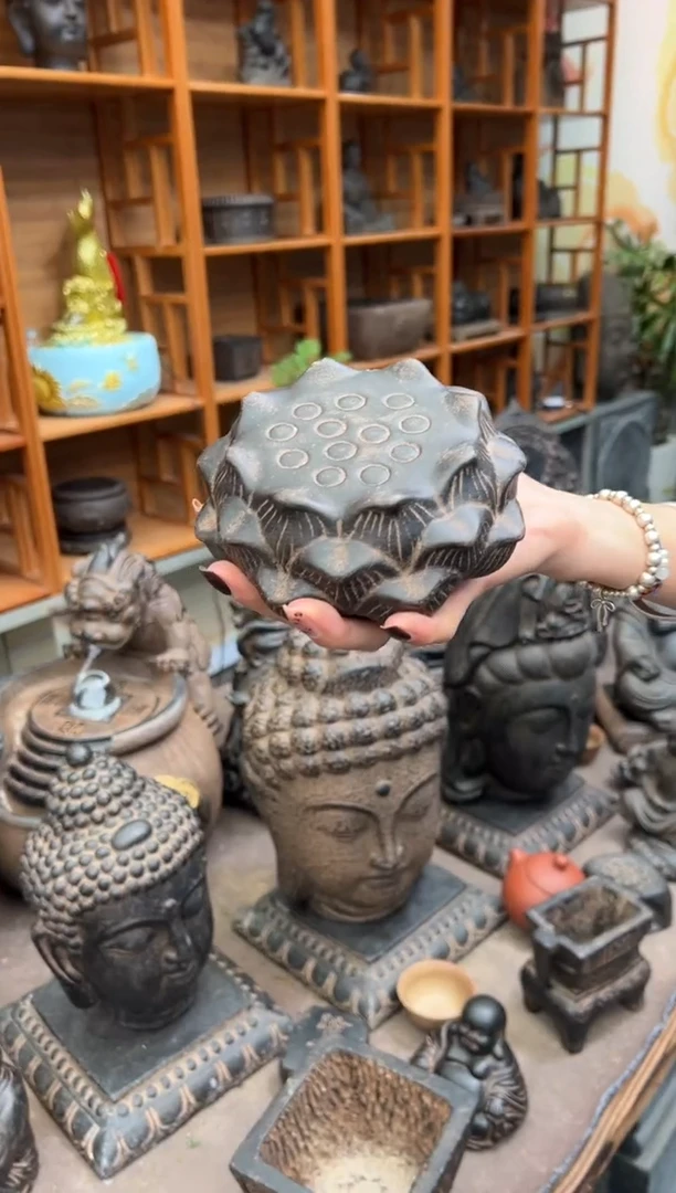 陶土莲蓬实心底座