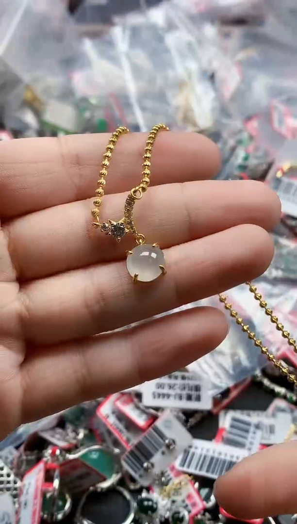 银S925镶嵌戒指翡翠天然A货缅甸翡翠