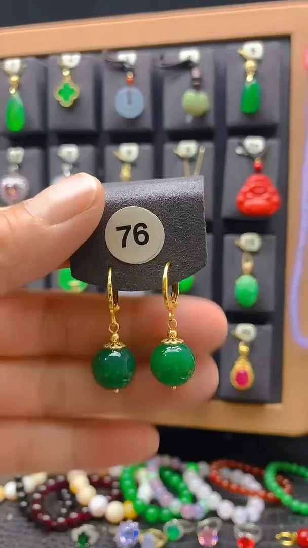 玛瑙/玉髓耳坠合金耳饰