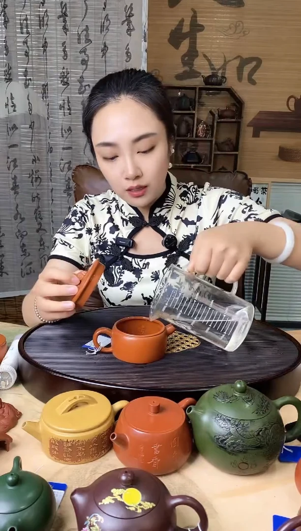 茶壶紫砂观山大口汉瓦 原矿朱泥 徐霞