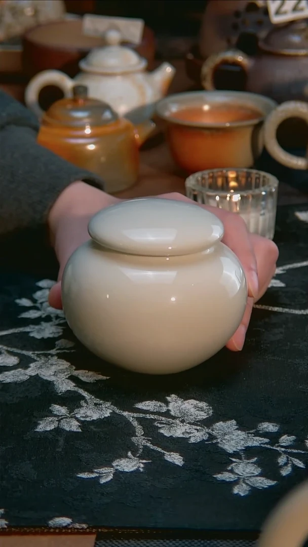 茶具全品 彭州白瓷 茶叶罐