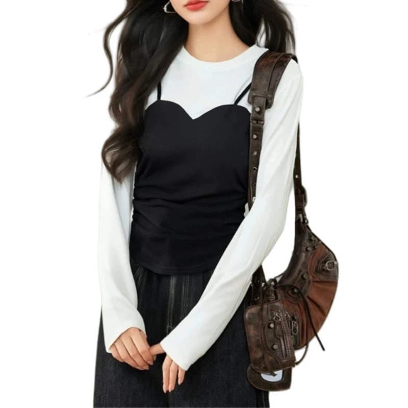 【白桃可颂】特鲁推荐假两件甜美系小衫002