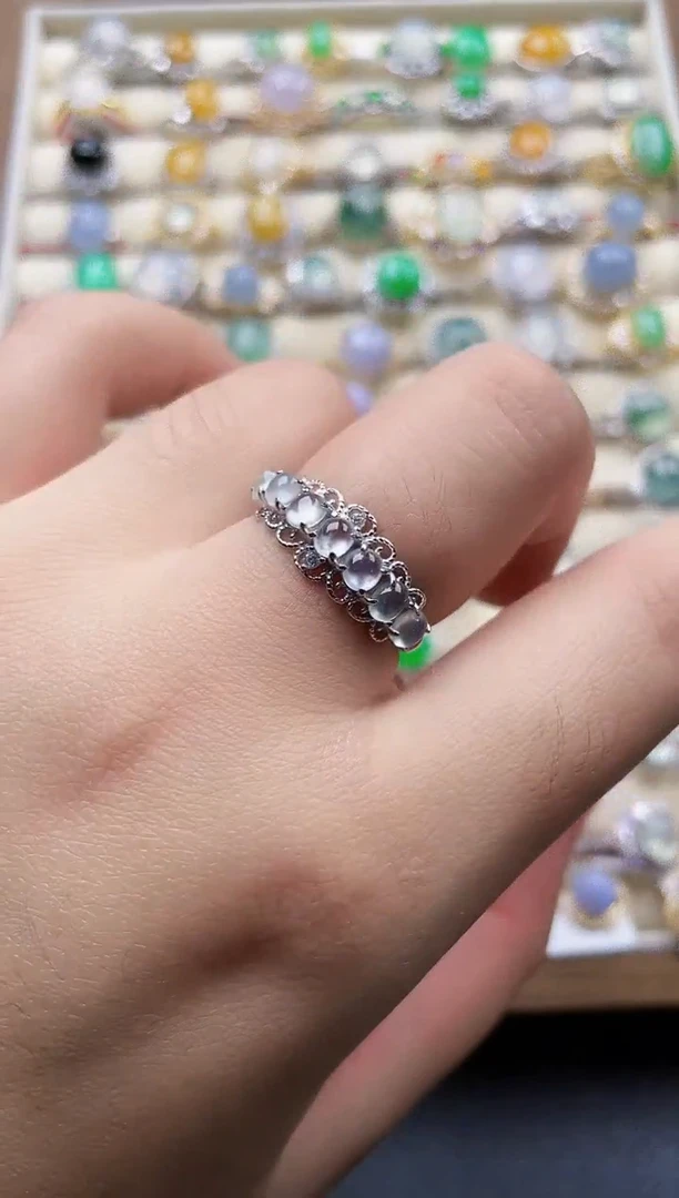 银S925镶嵌戒指翡翠86