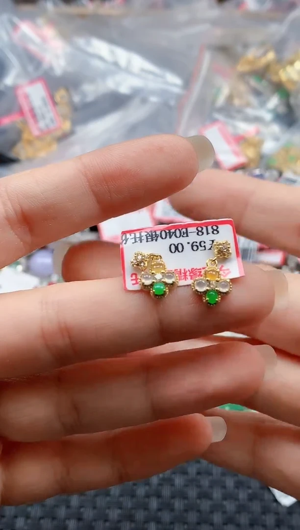 银S925镶嵌戒指翡翠天然A货缅甸翡翠