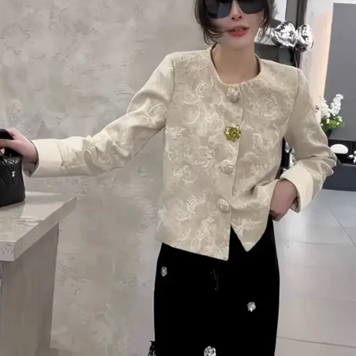 小香外套女设计感春款法式提花高级感短款2025新款设计感上衣