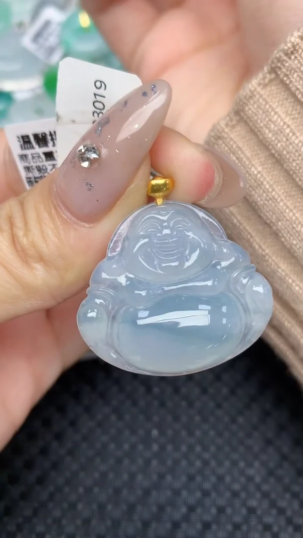 颈饰18K金镶嵌翡翠天然缅甸翡翠a货百元以上9元证书费自理