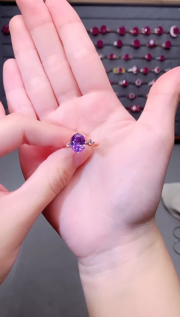 碧玺戒指银S925镶嵌245