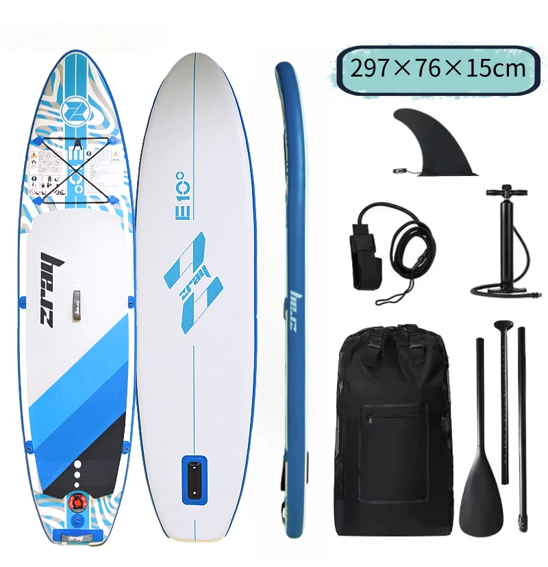 充气浆板SUP充气冲浪板划水桨板钓鱼板路亚加宽充气冲浪板