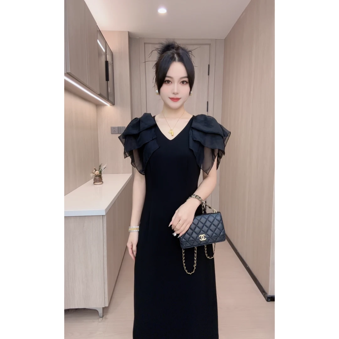 04099 鱼鱼严选夏季上新法式简约设计感蝴蝶结洋气收腰显瘦连衣裙