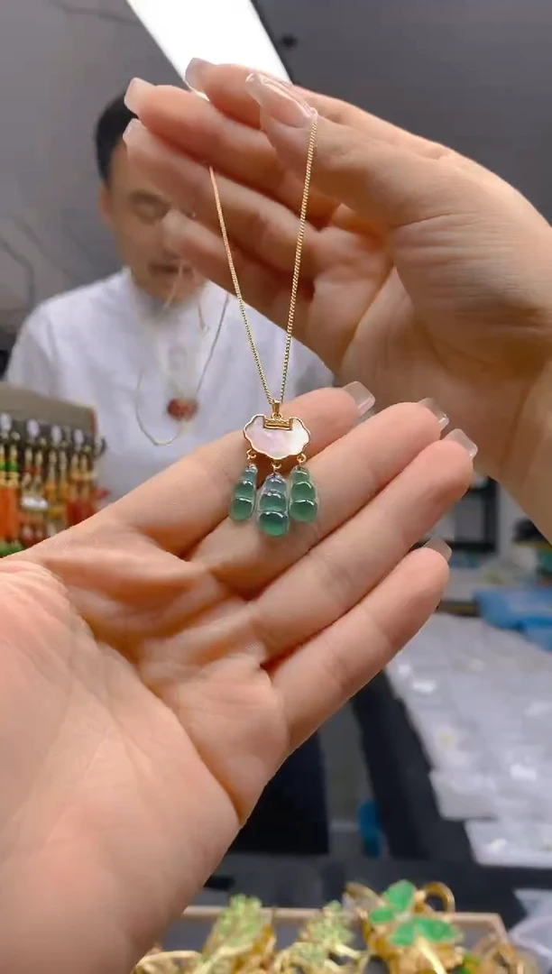 【闪购商品】翡翠耳饰合金191翡翠锁骨链