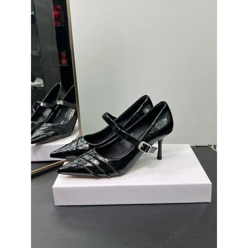 （7厘米）2325-2黑色细跟高跟鞋