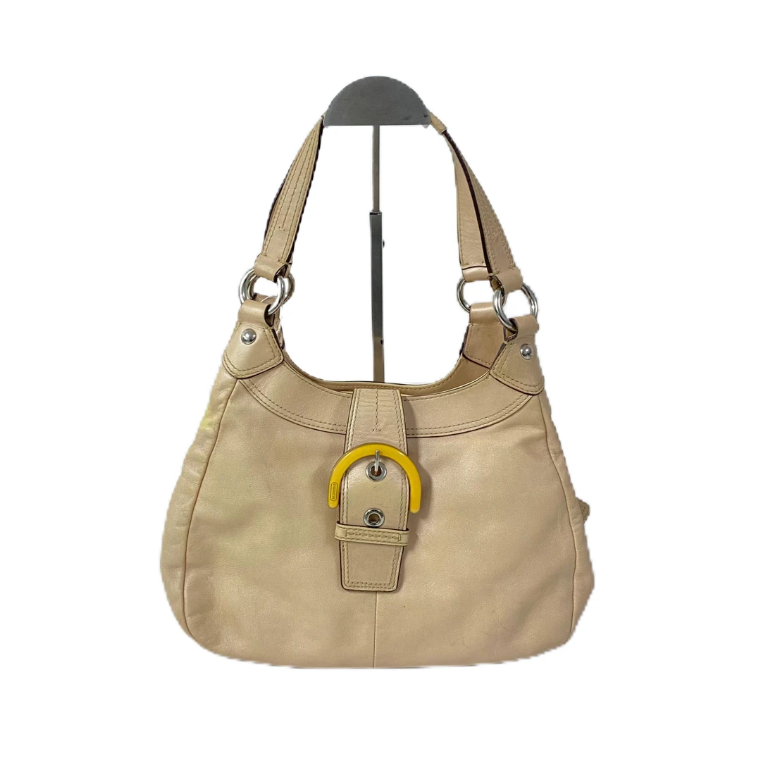 95新 COACH/蔻驰 珠光色全皮单肩腋下包 SH-30096-A