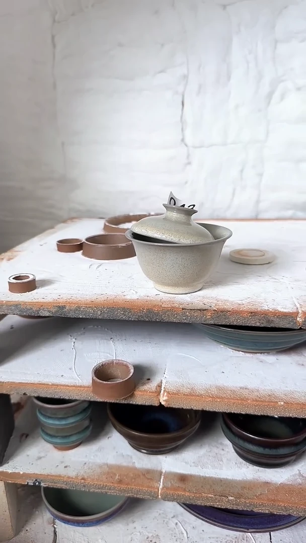 盖碗兰山窑 手作器物042 福利