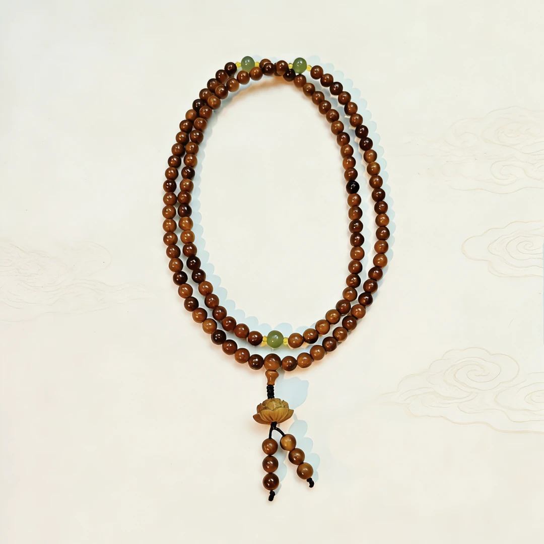 精品天然库克莲花手串念珠男女闺蜜送礼佛珠108颗手持复古风风格