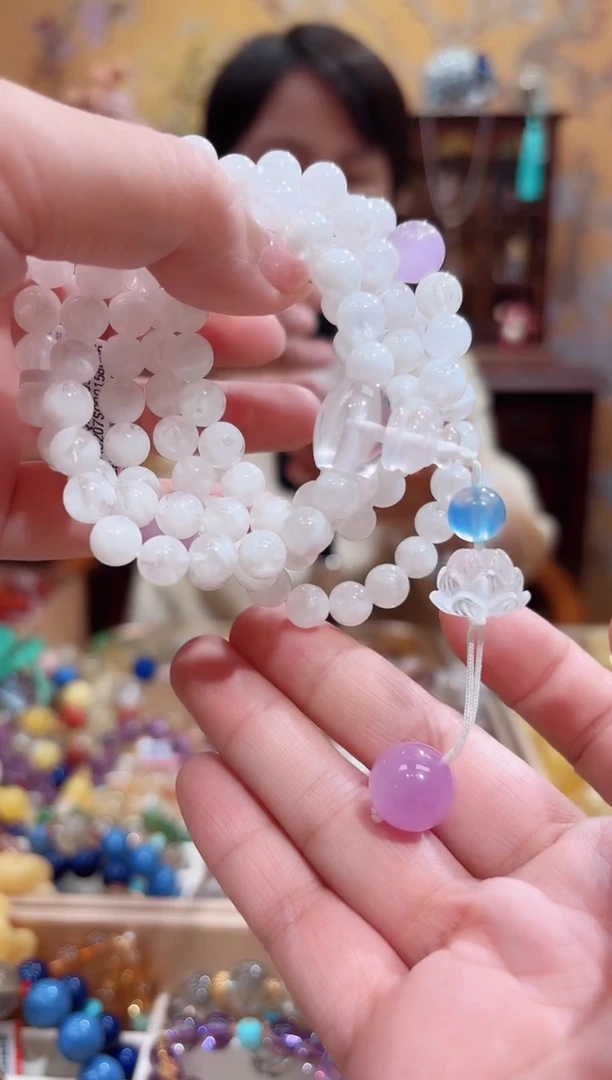 颈饰未镶嵌水晶设计款珠串雪花幽灵