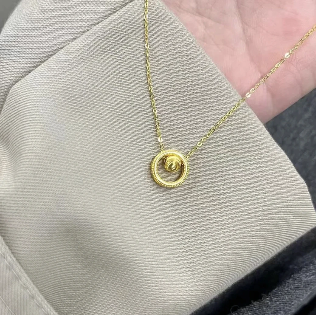 金熹福足金999蹦迪珠【猫眼时来运转珠套链】时尚轻奢经典圈圈