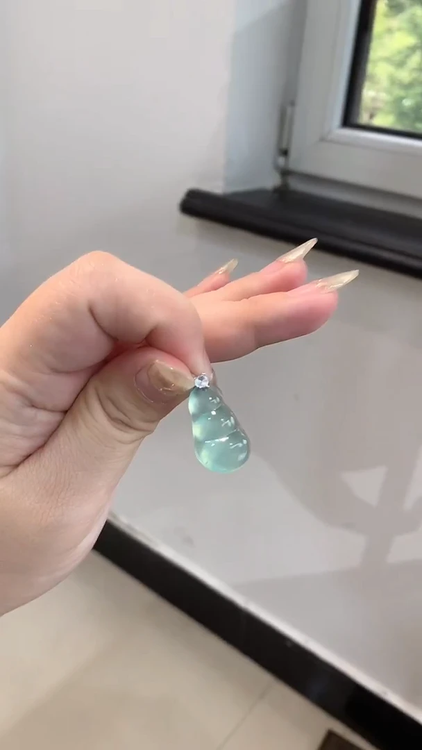 未镶嵌蛇纹石玉颈饰四季豆不带链子