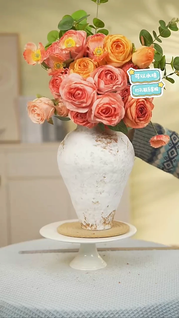 素雪景德镇高端陶瓷花瓶家居水培插花瓶